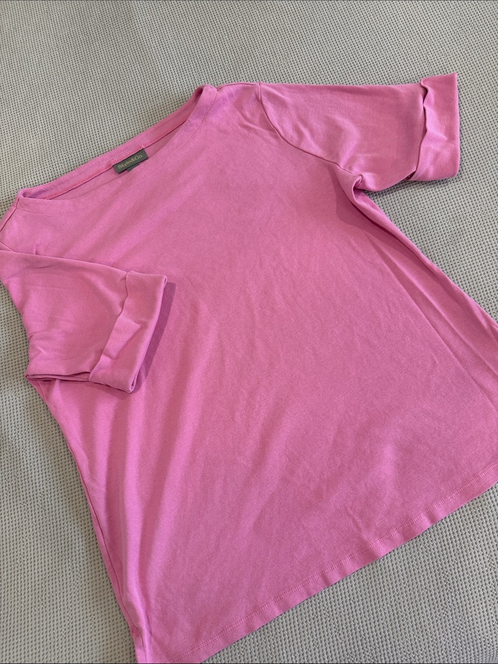 Style & Co. Bubblegum Pink Short Sleeve Crewneck Tee